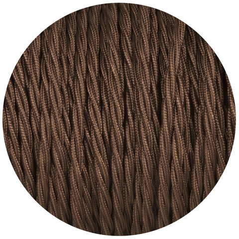 Brown Twisted Fabric Braided Cable - Lightspares