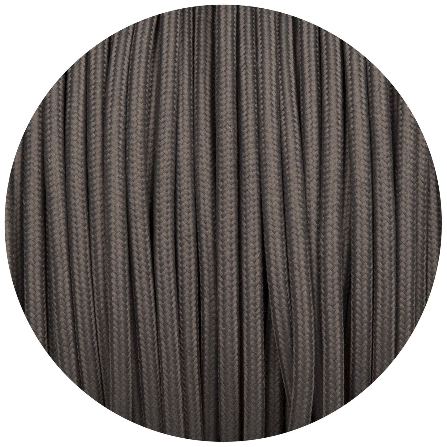 Dusk Grey Round Fabric Braided Cable - Lightspares