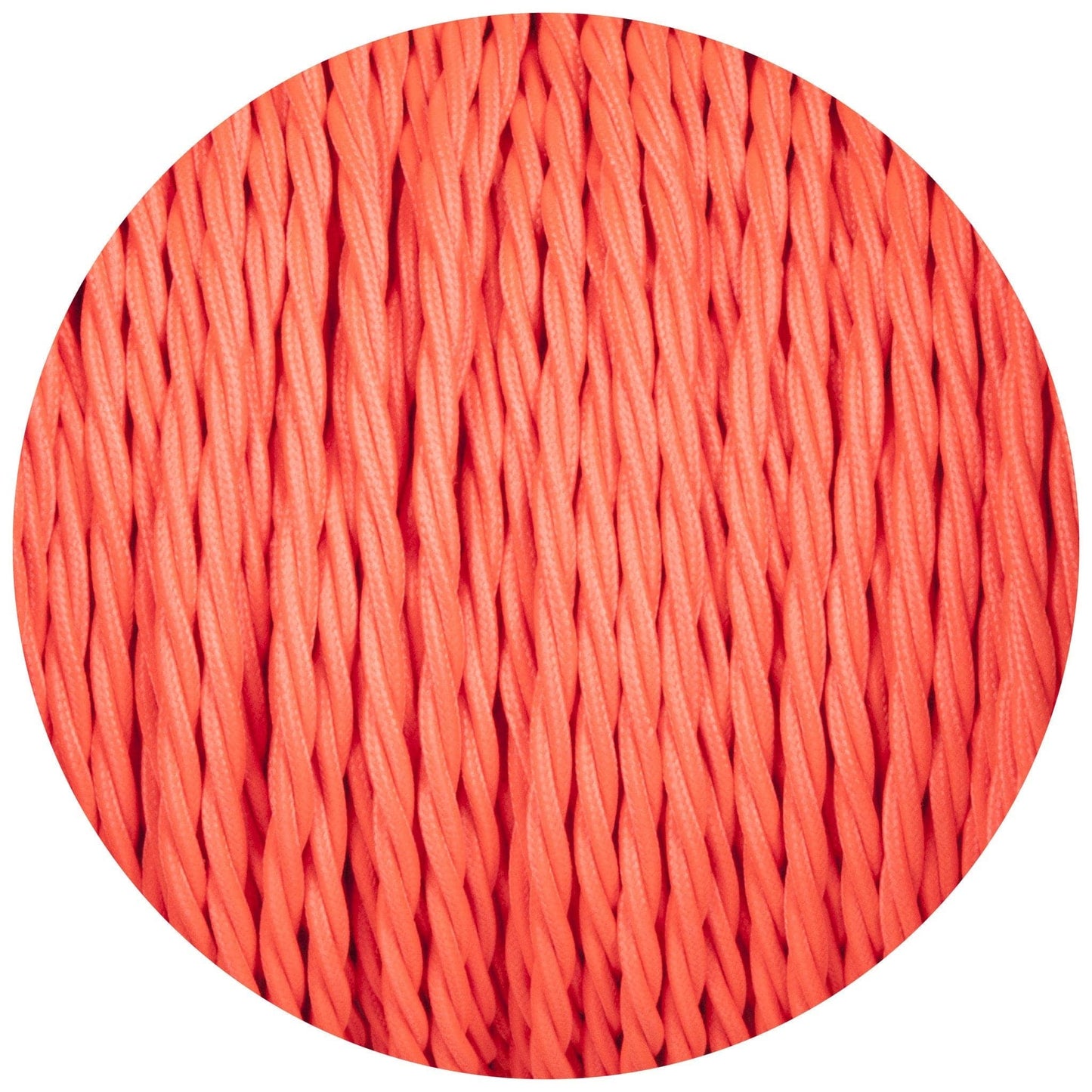 Flouro Pink Twisted Fabric Braided Cable - Lightspares