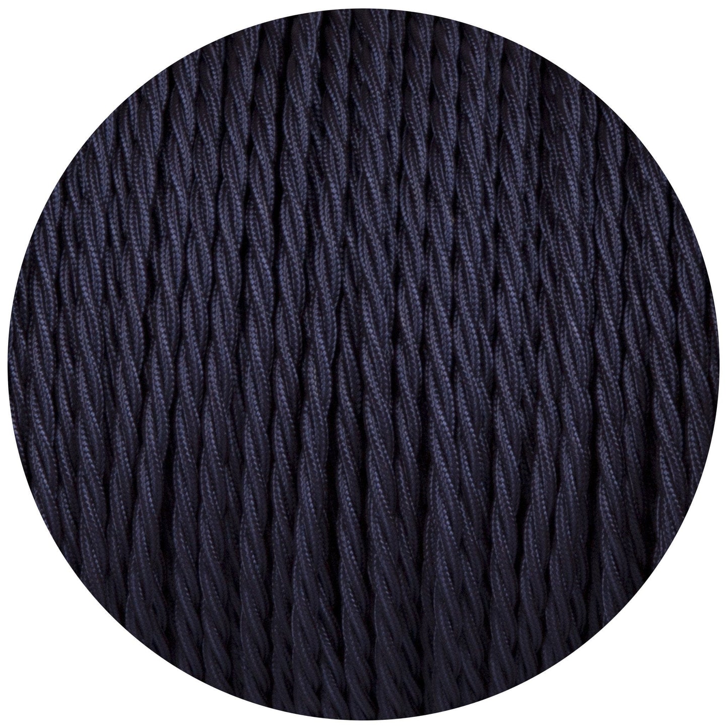 Navy Blue Twisted Fabric Braided Cable - Lightspares