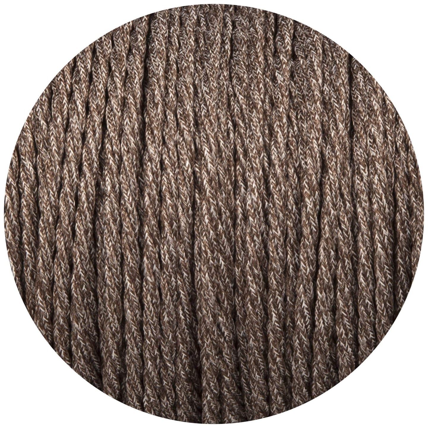 Brown Canvas Twisted Fabric Braided Cable - Lightspares
