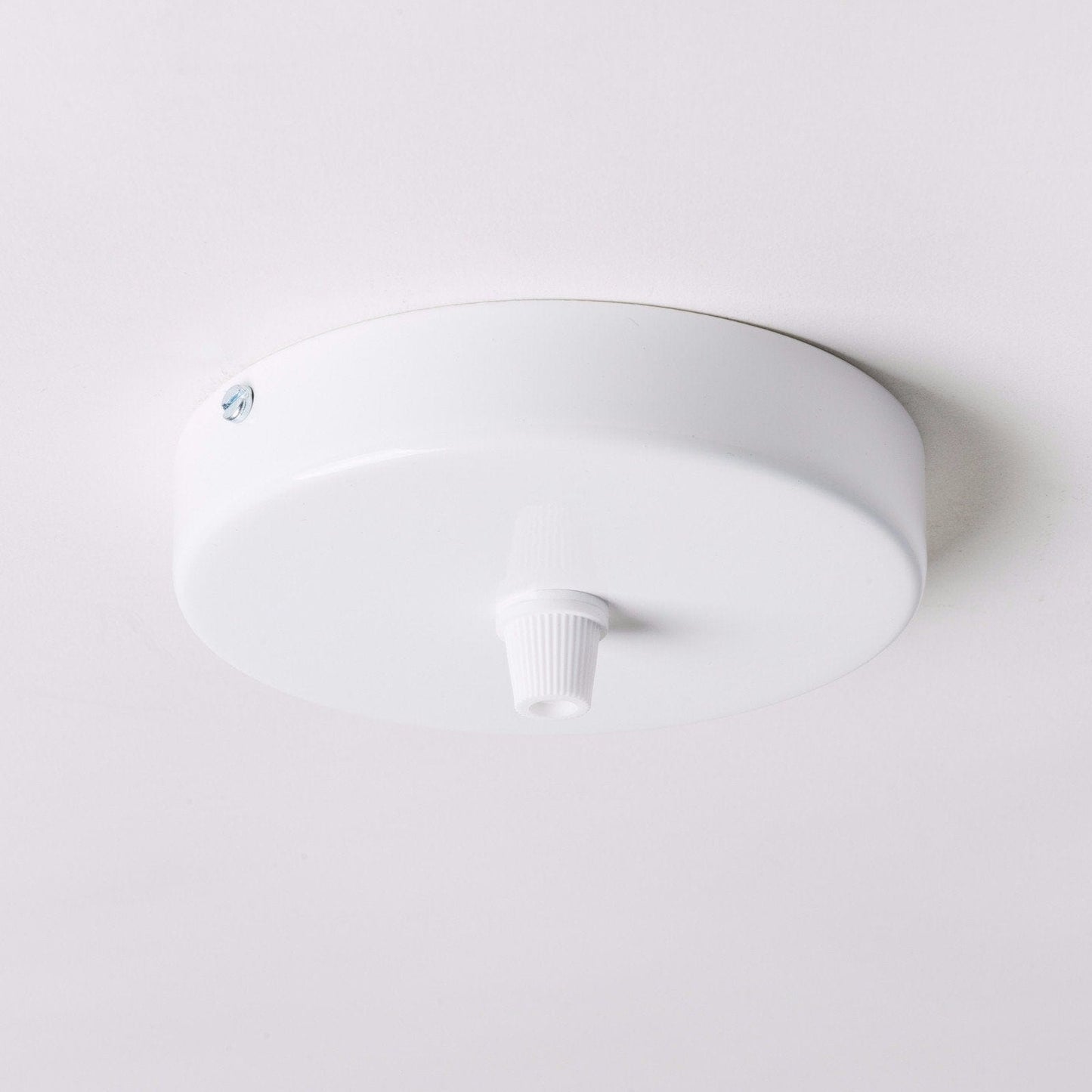 White Steel 100mm Ceiling Rose - All Outlet Options - Lightspares