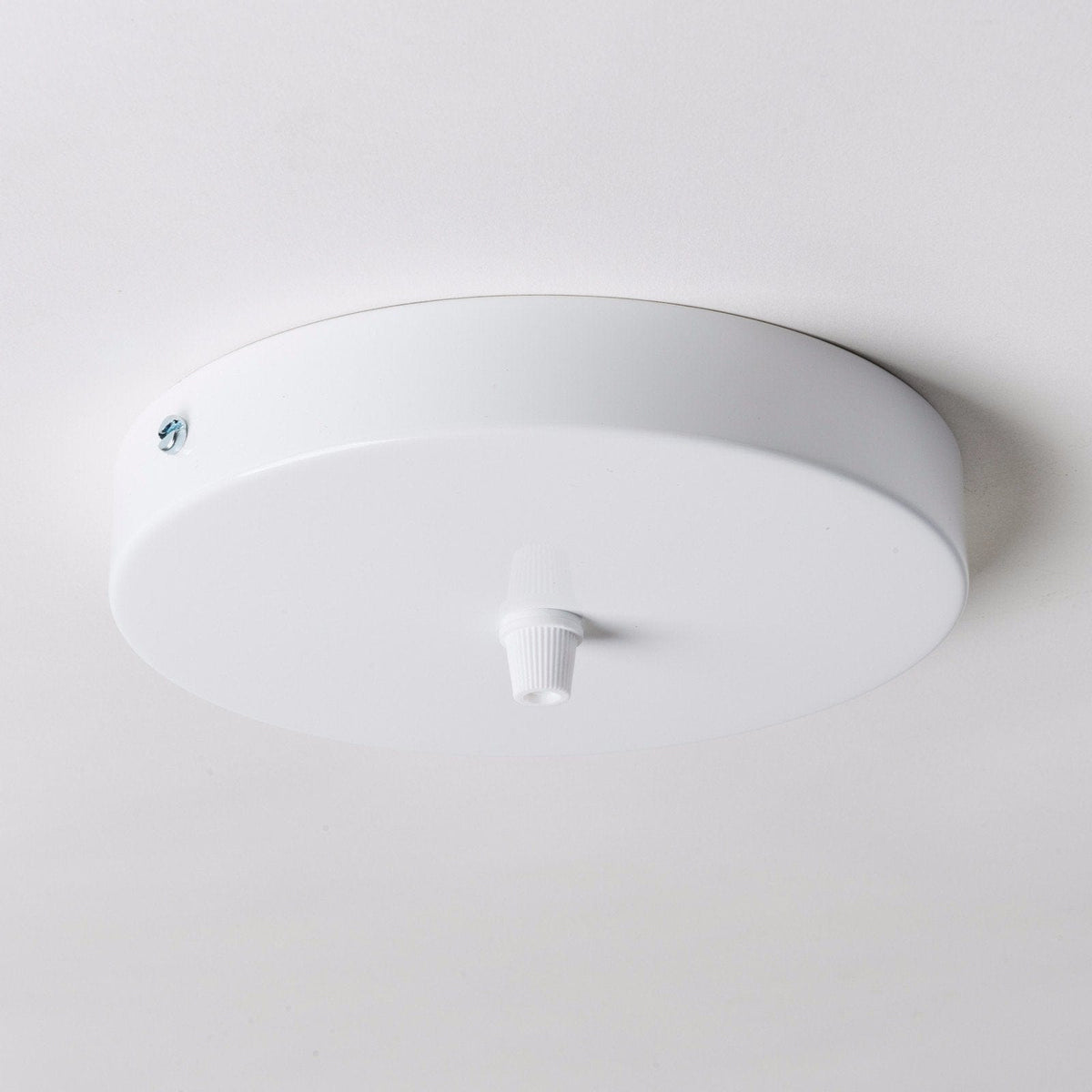 White Steel Ceiling Rose Large 160mm - All Outlet Options - Lightspares