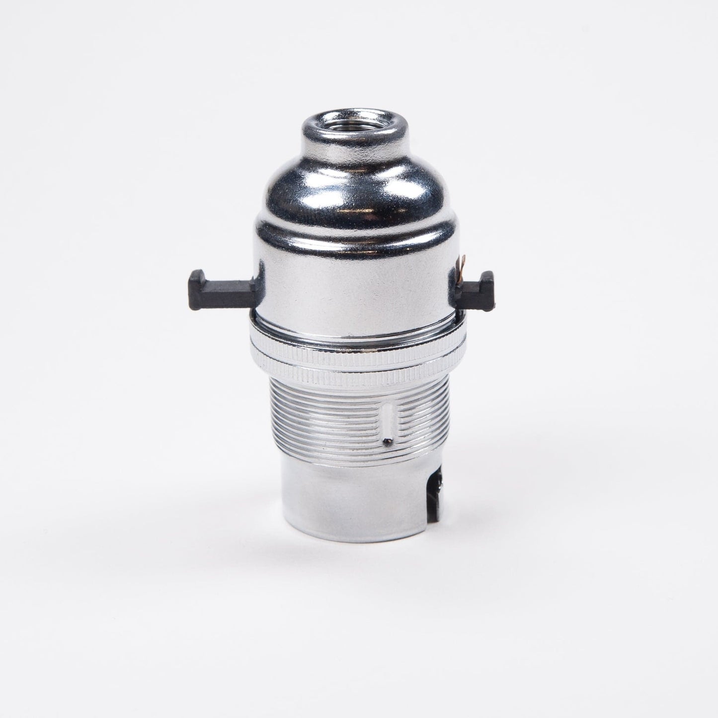 Half Inch Threaded Switched Bayonet Period Lampholder with grip - Chrome