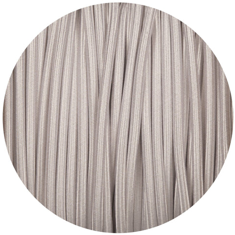 Silver Round Fabric Braided Cable