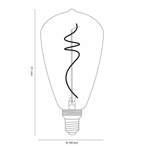 Vintlux E27 Dimmable LED Filament Lamp 4W SF100 265lm 2200K Kyodai Fluxx Edison XL Gold - Lightspares