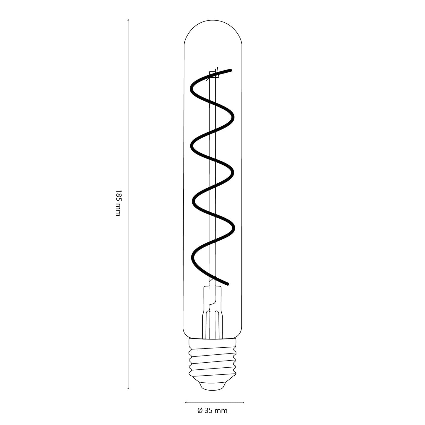 Vintlux E27 4W T30 265lm 2200K Karu 185mm Tube Gold Dimmable LED Bulb