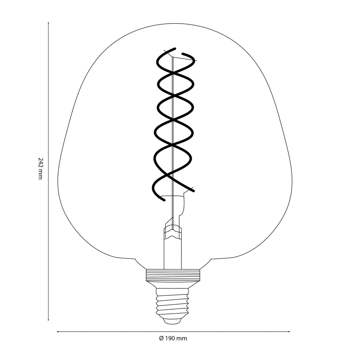 Vintlux E27 Dimmable LED Filament Lamp 4W S190 265lm 2200K - Kyodai Onixx Apple XXL Gold - Lightspares
