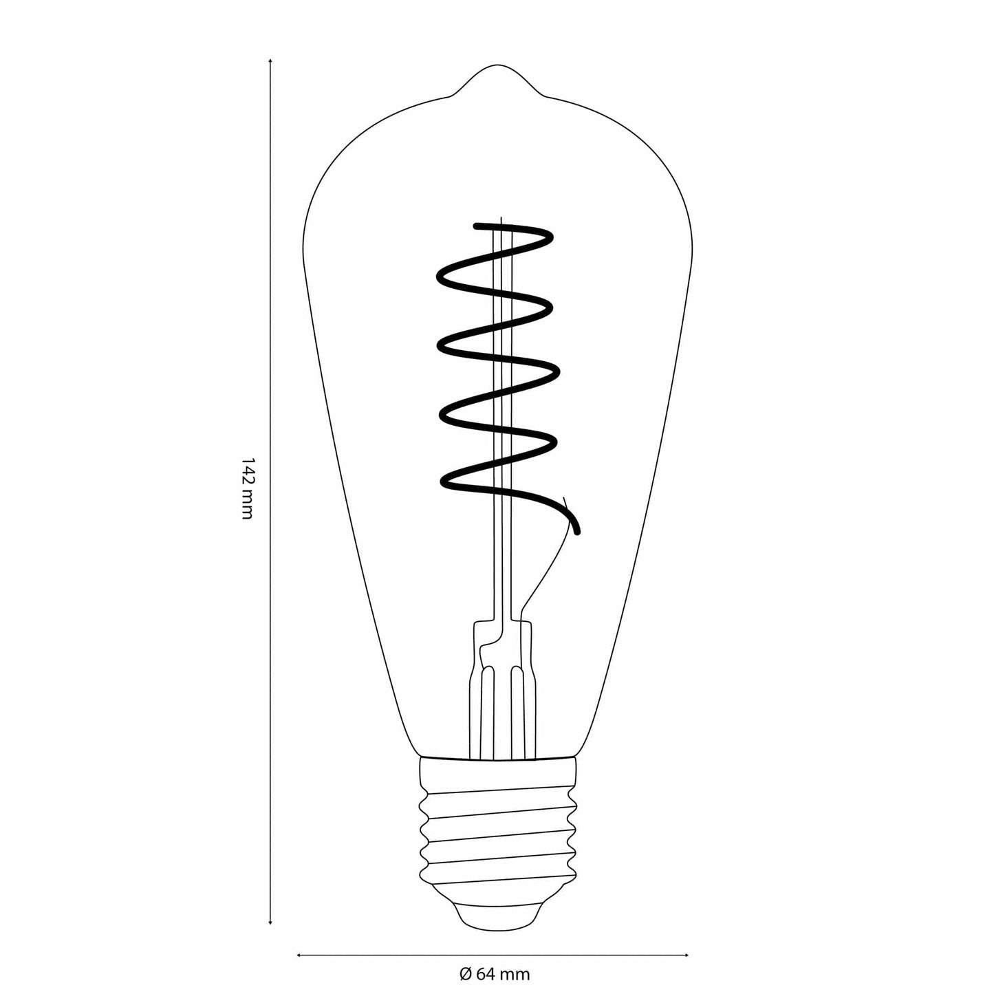 Vintlux E27 Dimmable LED Filament Lamp 4W ST64 265lm 2200K - Karu Edison Gold - Lightspares