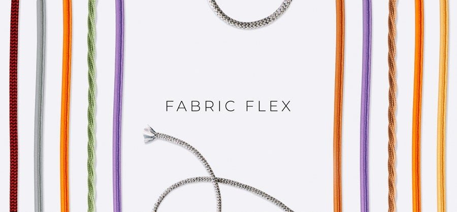 Fabric Braided Lighting Cable Flex in Round and Twisted styles in a huge range of colours - Lightspares