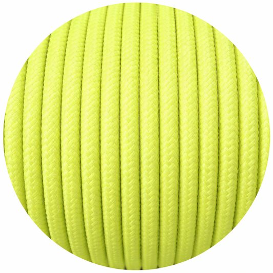 Flouro Hi-Viz Green Round Fabric Braided Cable