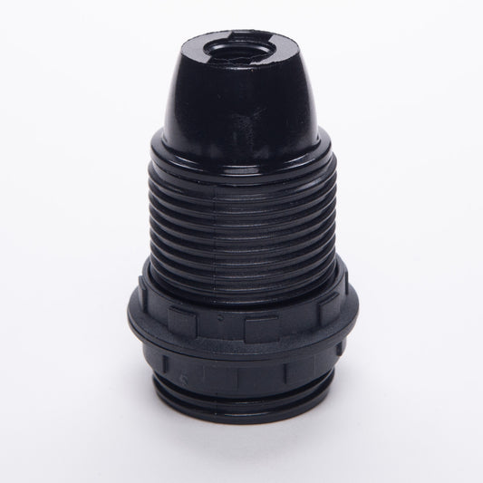 E14 Black Plastic Lampholder M10 Threaded
