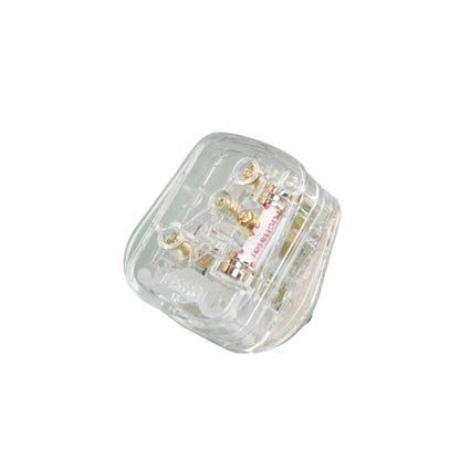 UK 3A Three Pin Plug Black White or Transparent