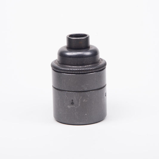 E27 1/2" Threaded Period Plain Skirt Lampholder - Bronze Black Brass