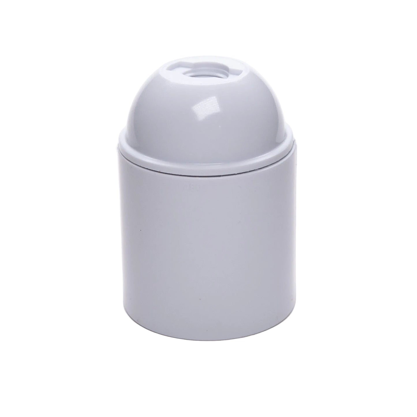 E27 ES Edison Screw White Plastic Lampholder M10 Threaded Plain Skirt