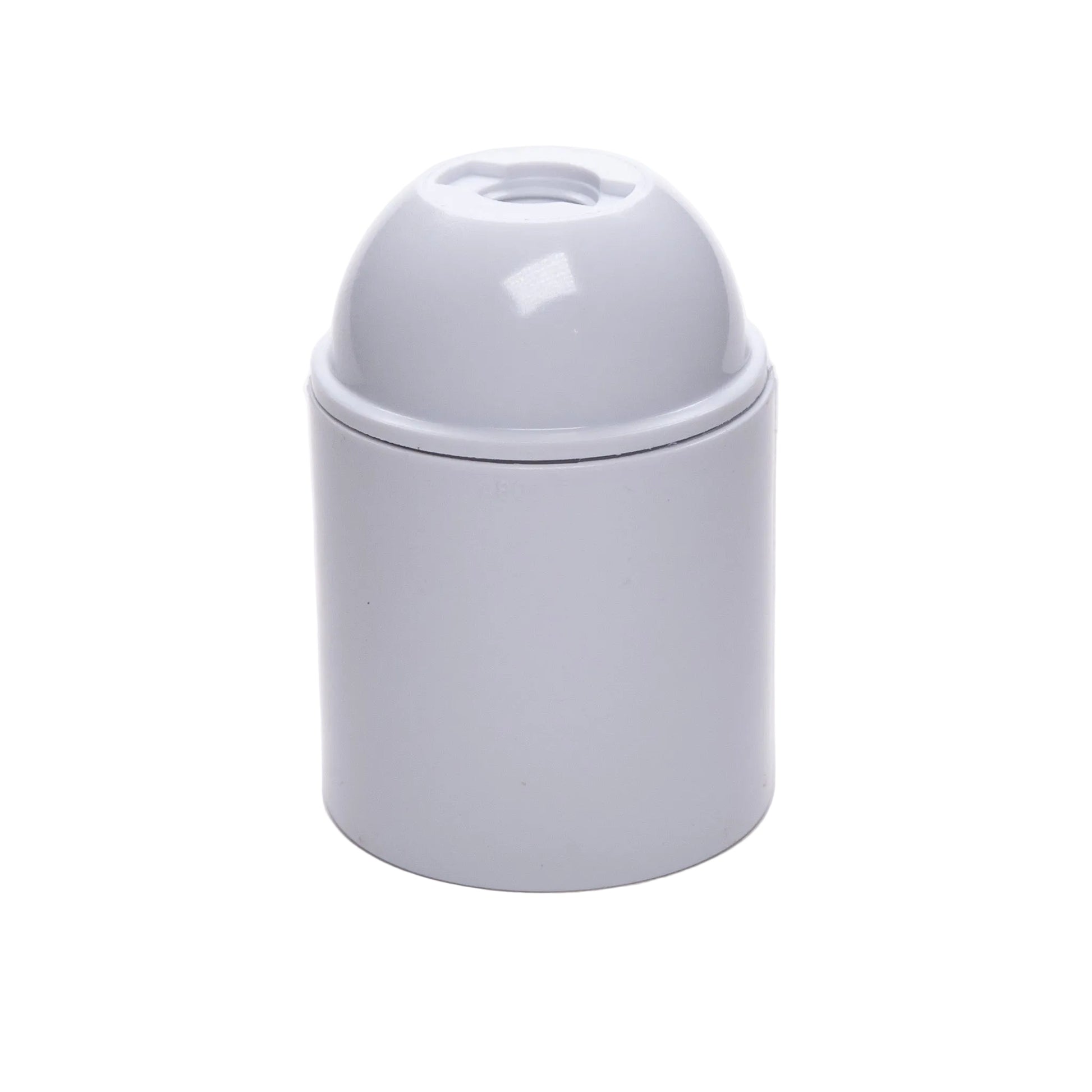 E27 ES Edison Screw White Plastic Lampholder M10 Threaded Plain Skirt