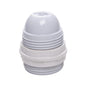 E27 ES Edison Screw White Plastic Lampholder M10 Threaded with shade rings