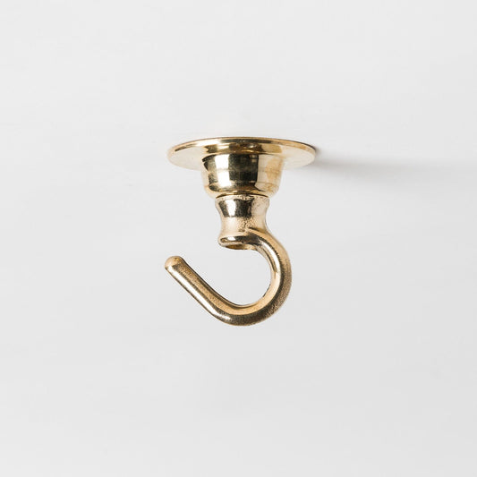 Small Ceiling Hook - Brass - Enamel Shades