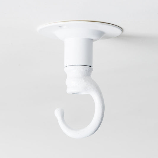 Industrial Style Ceiling Hook - White - Enamel Shades