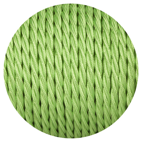Apple Green Twisted Fabric Braided Cable - Lightspares