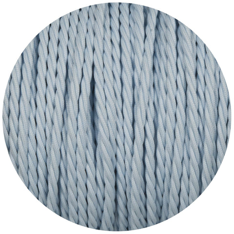 Baby Blue Twisted Fabric Braided Cable - Lightspares