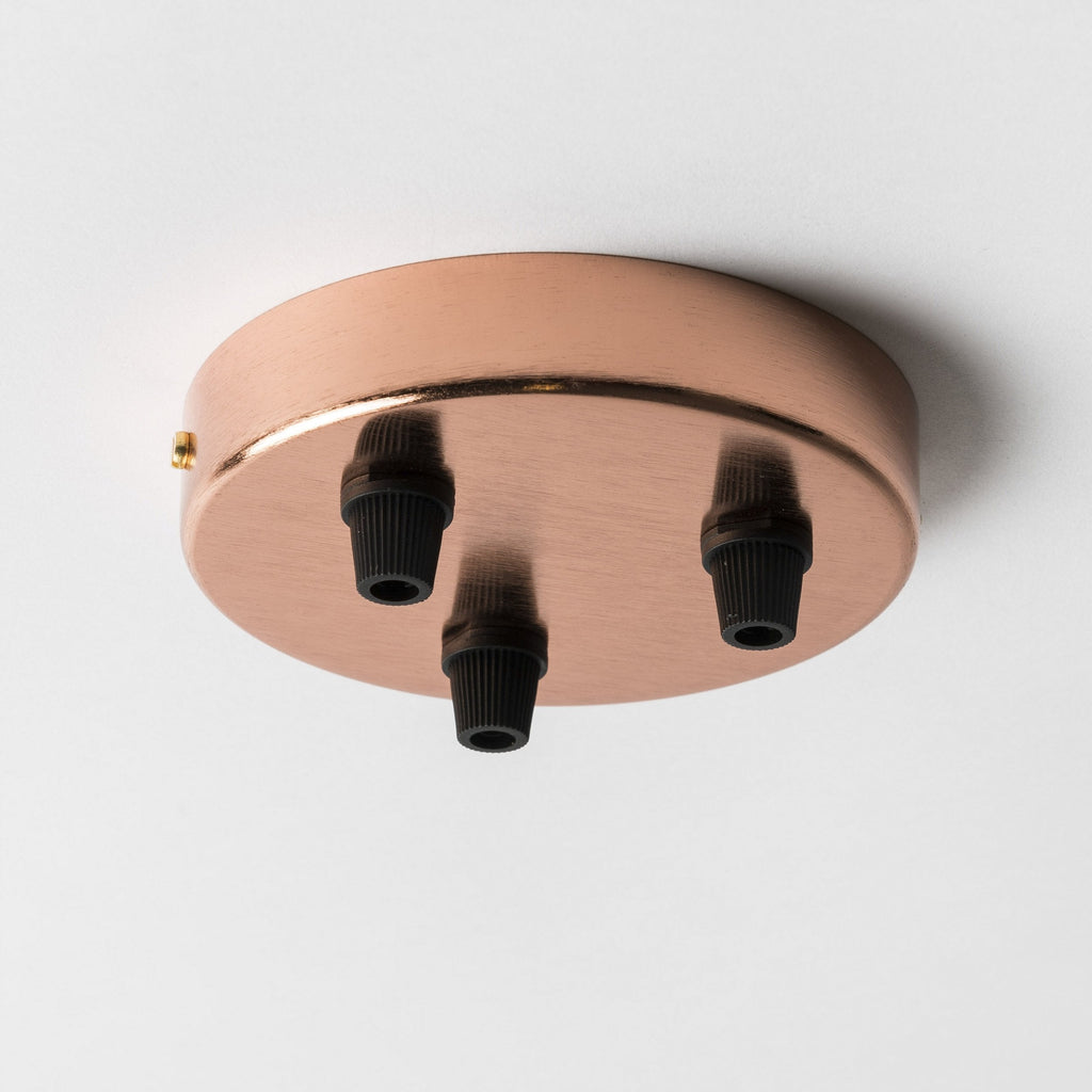 Brushed 100mm Copper Ceiling Rose - All Outlet Options