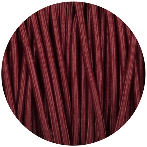 Burgundy Round Fabric Braided Cable - Lightspares