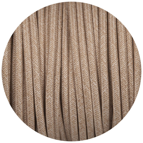 Canvas Linen Round Fabric Braided Cable - Lightspares