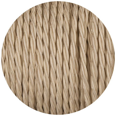 Cream Twisted Fabric Braided Cable - Lightspares