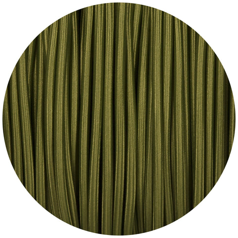 Cyprus Green Round Fabric Braided Cable - Lightspares