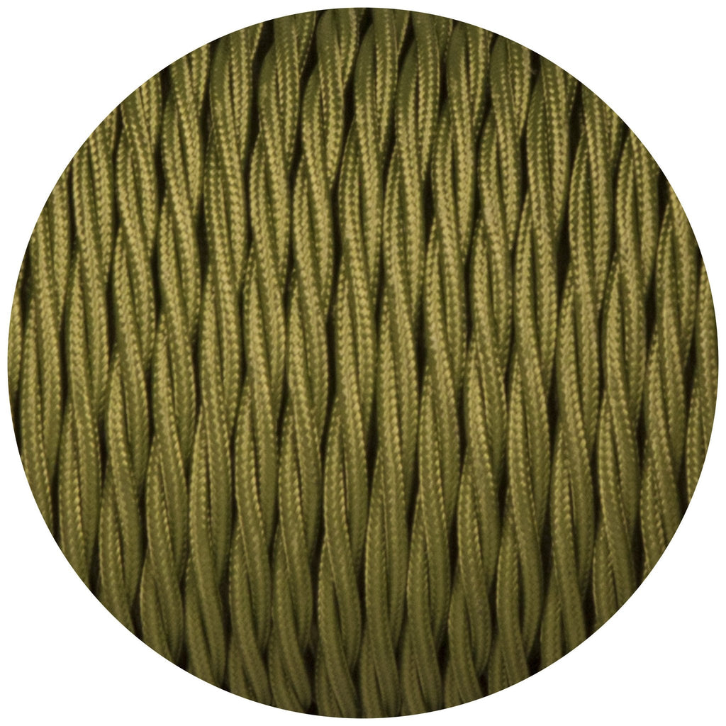 Cyprus Green Twisted Fabric Braided Cable