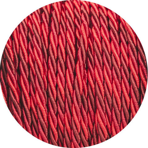 Deep Reds Velvet Twisted Fabric Cable - Lightspares