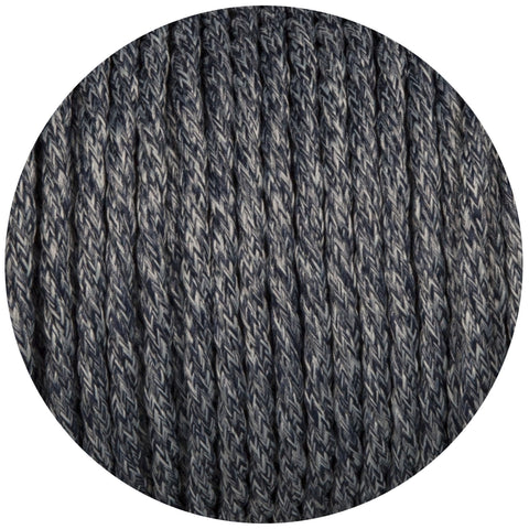 Denim Canvas Twisted Fabric Braided Cable - Lightspares