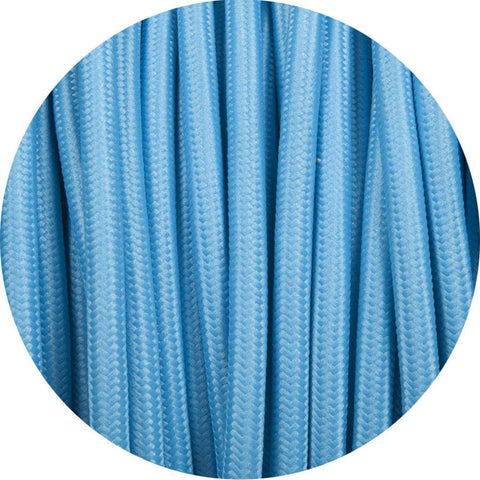 Electric Blue Round Fabric Cable - Lightspares