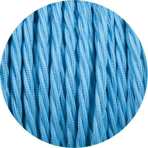 Electric Blue Twisted Fabric Cable - Lightspares