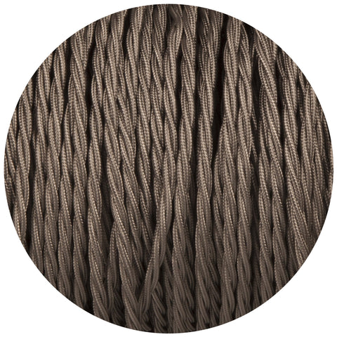 Elephant Grey Twisted Fabric Braided Cable - Lightspares