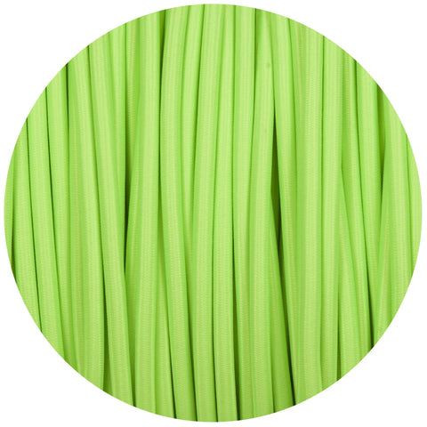 Flouro Lime Green Round Fabric Braided Cable - Lightspares
