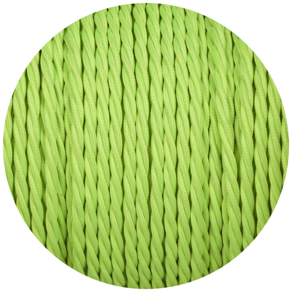 Flouro Lime Green Twisted Fabric Braided Cable