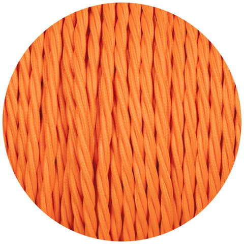 Flouro Orange Twisted Fabric Braided Cable - Lightspares