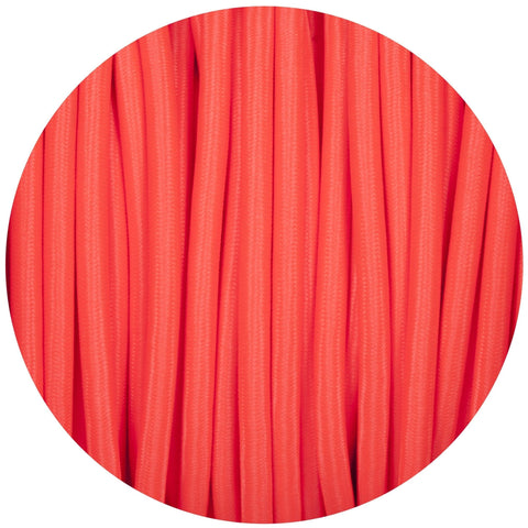 Flouro Pink Round Fabric Braided Cable - Lightspares