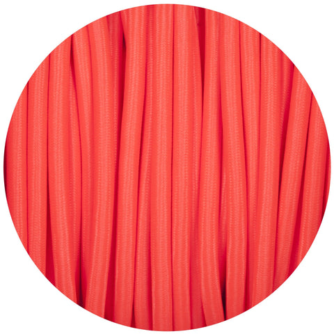Flouro Pink Round Fabric Braided Cable - Lightspares