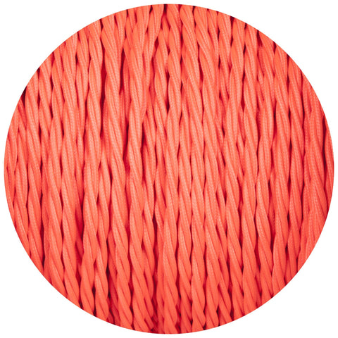 Flouro Pink Twisted Fabric Braided Cable - Lightspares