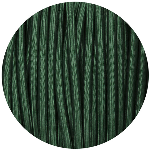 Forest Green Round Fabric Braided Cable - Lightspares