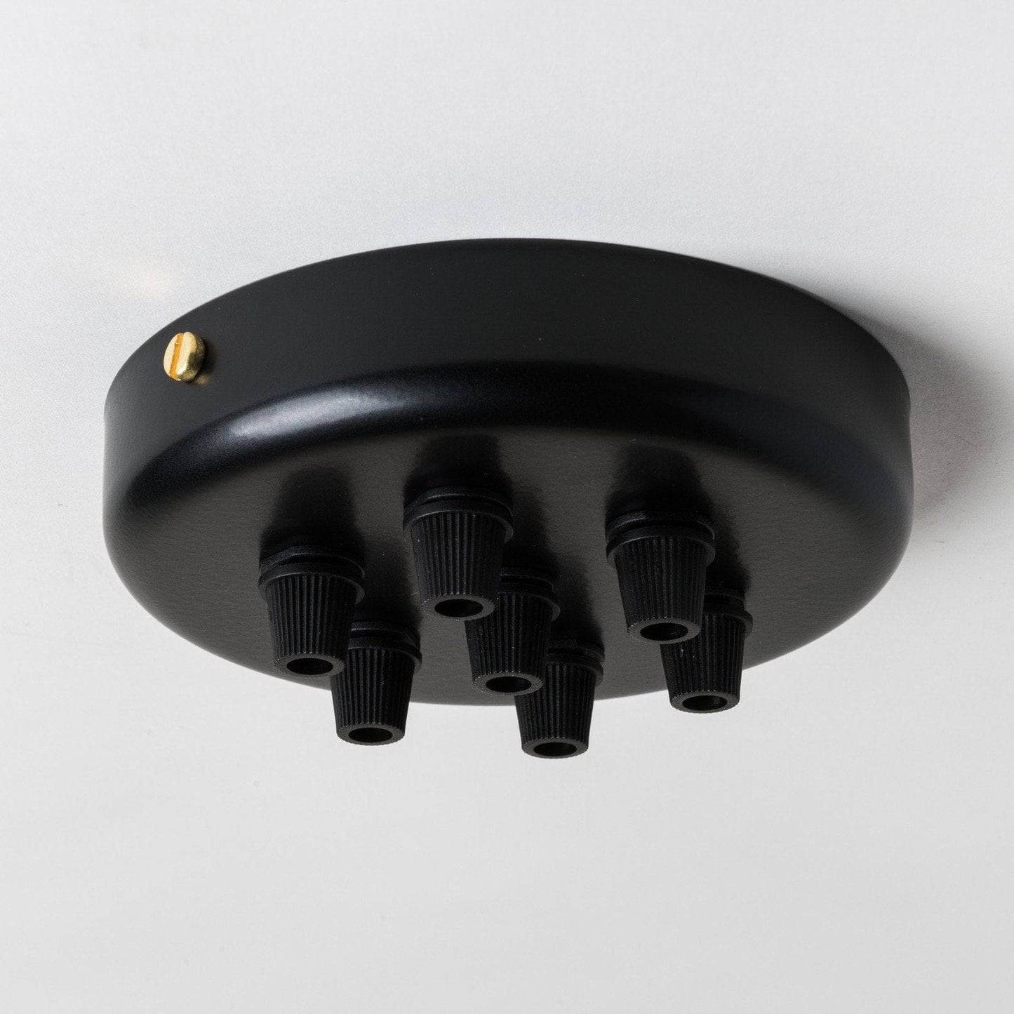 Black Steel 100mm Ceiling Rose - All Outlet Options - Lightspares