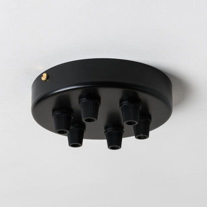 Black Steel 100mm Ceiling Rose - All Outlet Options - Lightspares