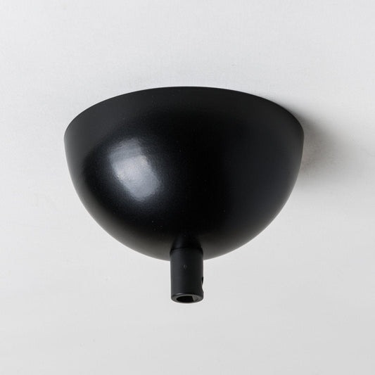 Black Steel Ceiling Rose Hemisphere Single Outlet - Lightspares