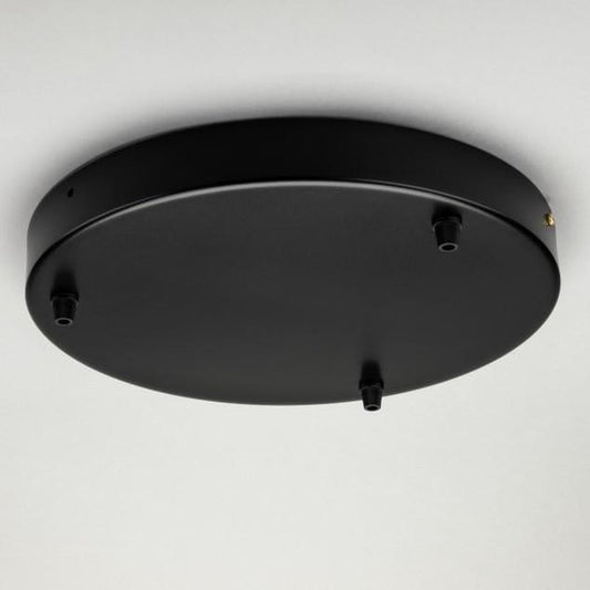 Black Steel Ceiling Rose Large 300mm - All Outlet Options - Lightspares