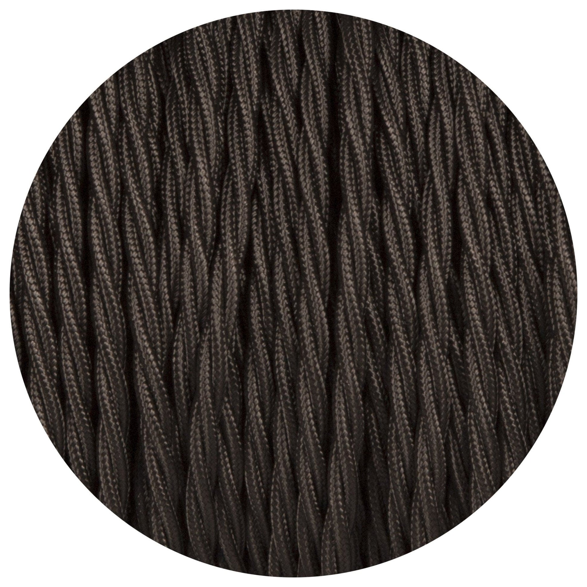 Black Twisted Fabric Braided Cable - Lightspares