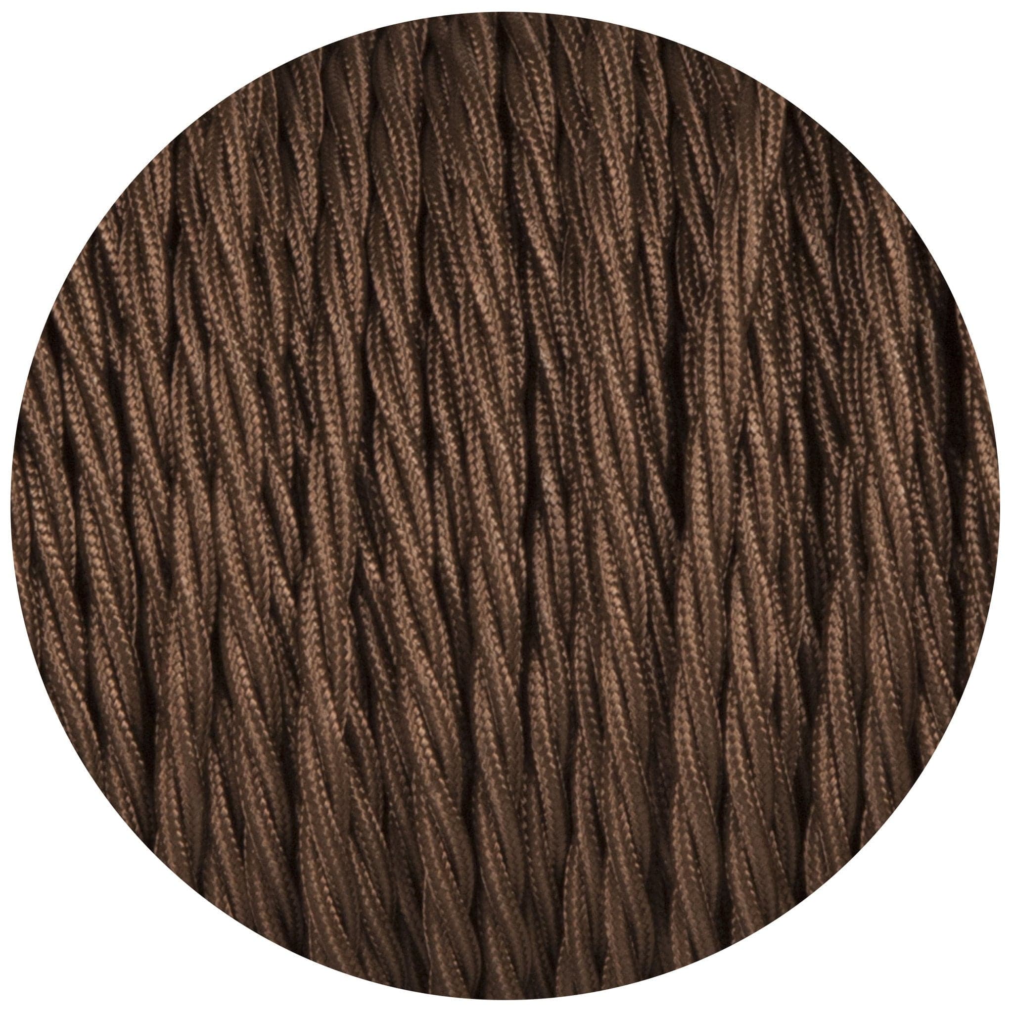 Brown Twisted Fabric Braided Cable - Lightspares
