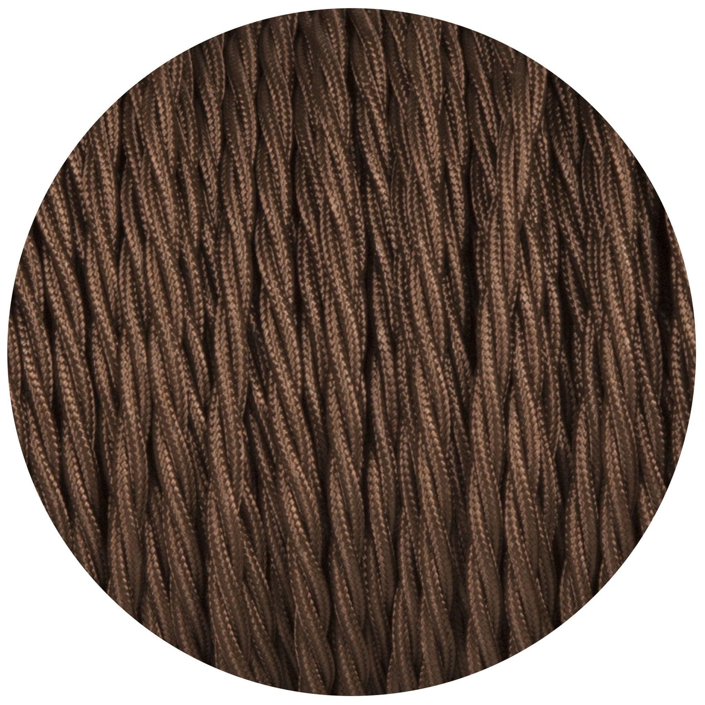 Brown Twisted Fabric Braided Cable - Lightspares